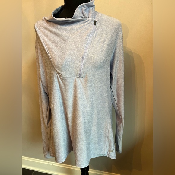 New Balance Women's Heathered Purple 1/2 Zip Long Sleeve Activewear Pullover XL - Picture 1 of 7